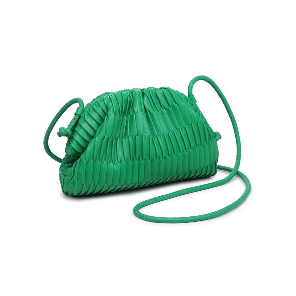 Green Woven Clutch with Shoulder Strap